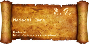 Madacsi Imre névjegykártya