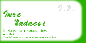 imre madacsi business card